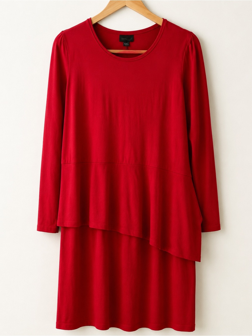J. Jill Black Long Sleeve Tiered Jersey Midi Dress Size Large NWT